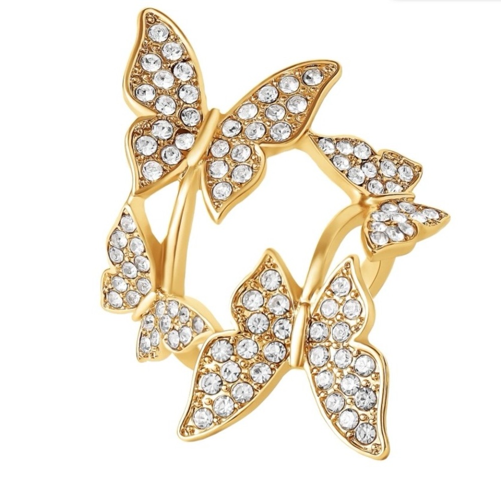 #19-Jessica Simpson Gold and Silver Butterfly Ring